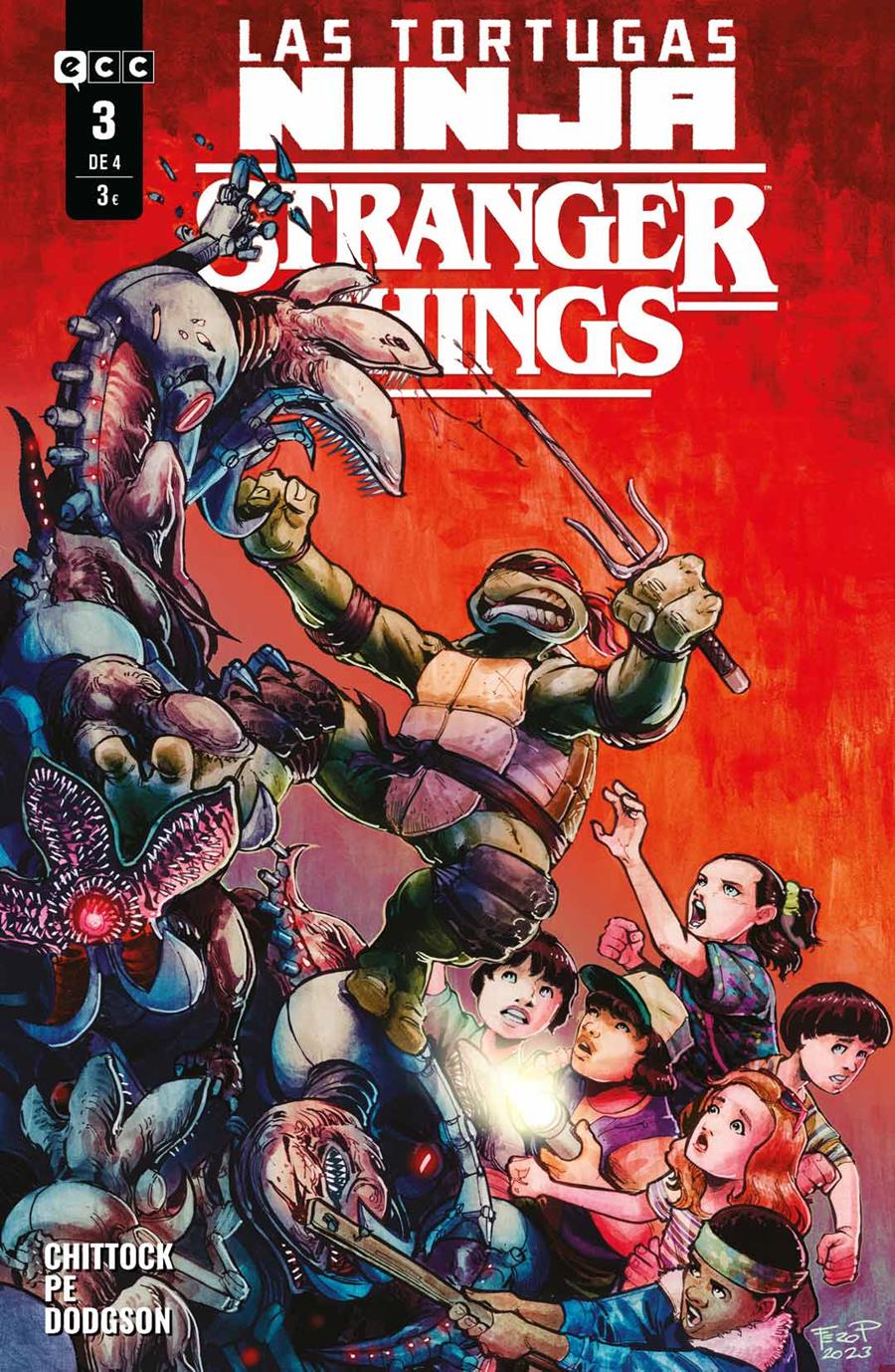 Las Tortugas Ninja/Stranger Things núm. 3 de 4 | N0624-ECC14 | Cameron Chittock / Foro Pe | Terra de Còmic - Tu tienda de cómics online especializada en cómics, manga y merchandising